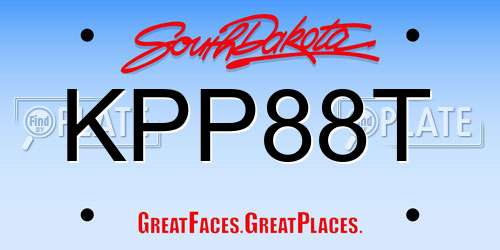KPP88T South Dakota License Plate