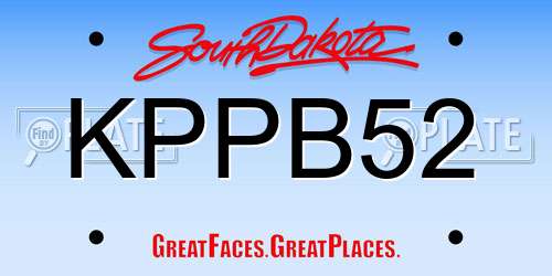 KPPB52 South Dakota License Plate
