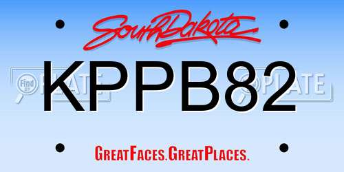 KPPB82 South Dakota License Plate