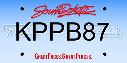 KPPB87 South Dakota License Plate