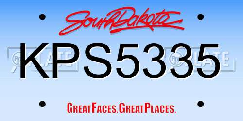 KPS5335 South Dakota License Plate