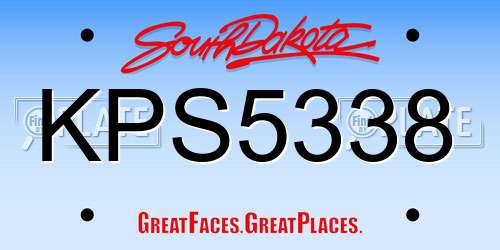 KPS5338 South Dakota License Plate