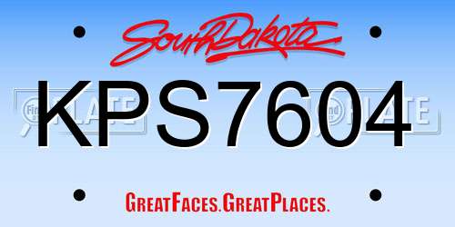 KPS7604 South Dakota License Plate