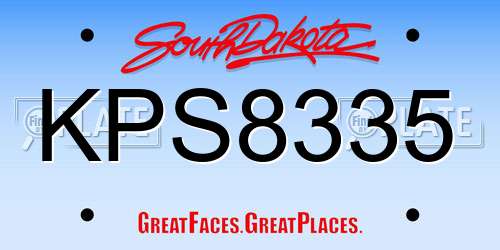 KPS8335 South Dakota License Plate
