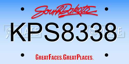 KPS8338 South Dakota License Plate