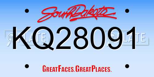 KQ28091 South Dakota License Plate