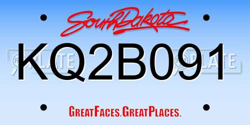 KQ2B091 South Dakota License Plate