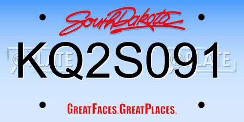KQ2S091 South Dakota License Plate