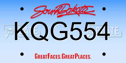KQG554 South Dakota License Plate