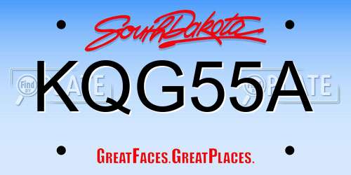 KQG55A South Dakota License Plate