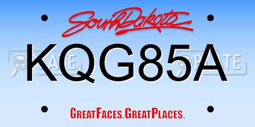 KQG85A South Dakota License Plate