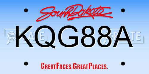 KQG88A South Dakota License Plate