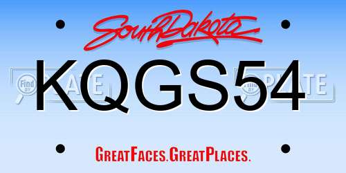 KQGS54 South Dakota License Plate