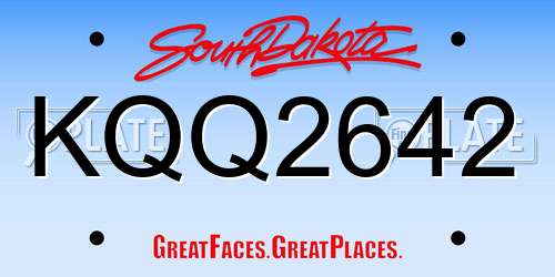 KQQ2642 South Dakota License Plate