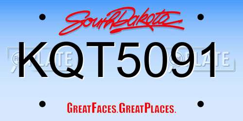 KQT5091 South Dakota License Plate