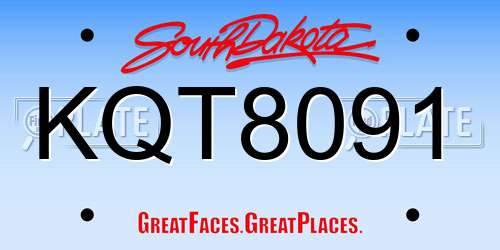 KQT8091 South Dakota License Plate