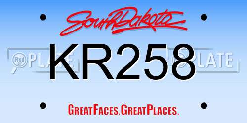 KR258 South Dakota License Plate