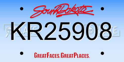 KR25908 South Dakota License Plate
