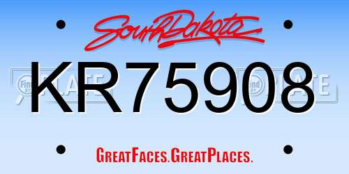 KR75908 South Dakota License Plate