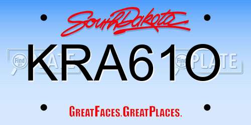 KRA61O South Dakota License Plate