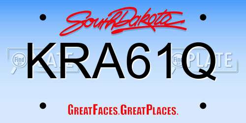 KRA61Q South Dakota License Plate