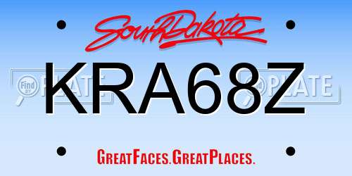 KRA68Z South Dakota License Plate