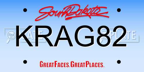 KRAG82 South Dakota License Plate