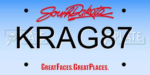 KRAG87 South Dakota License Plate