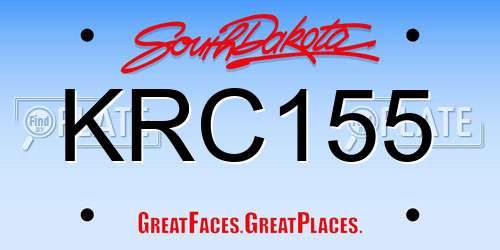 KRC155 South Dakota License Plate