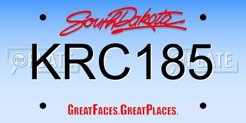 KRC185 South Dakota License Plate