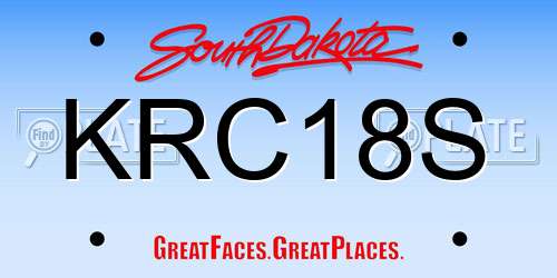 KRC18S South Dakota License Plate