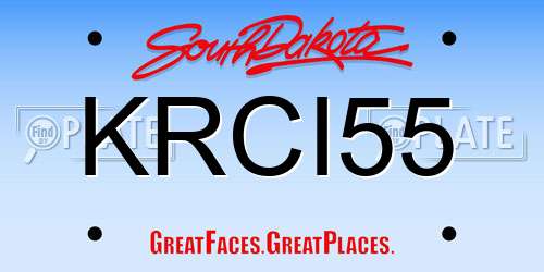 KRCI55 South Dakota License Plate