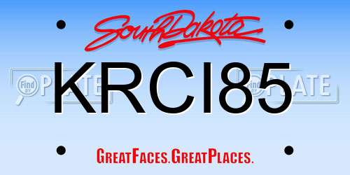 KRCI85 South Dakota License Plate
