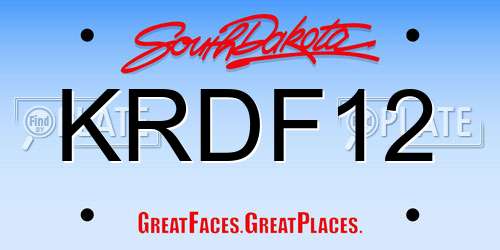 KRDF12 South Dakota License Plate