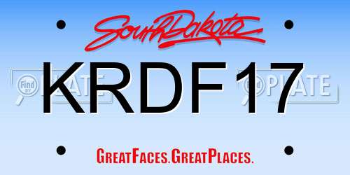 KRDF17 South Dakota License Plate