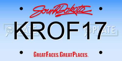 KROF17 South Dakota License Plate