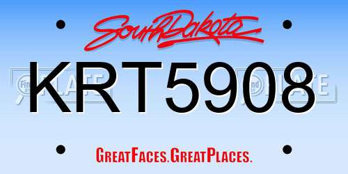 KRT5908 South Dakota License Plate