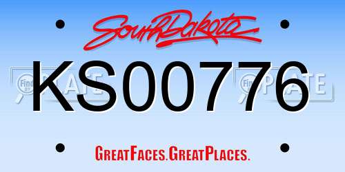 KS00776 South Dakota License Plate