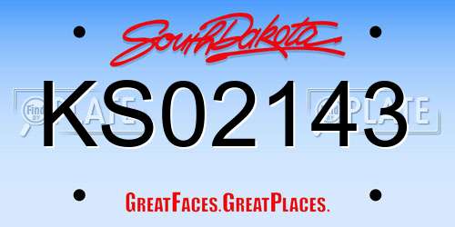 KS02143 South Dakota License Plate