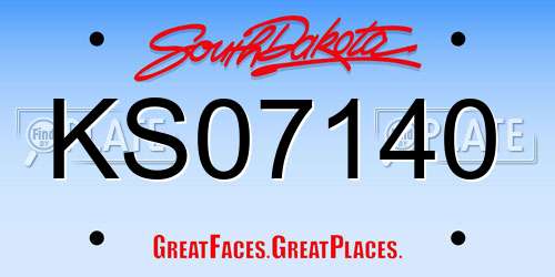KS07140 South Dakota License Plate
