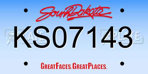 KS07143 South Dakota License Plate