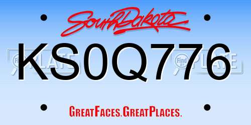 KS0Q776 South Dakota License Plate