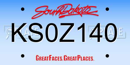 KS0Z140 South Dakota License Plate