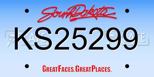 KS25299 South Dakota License Plate