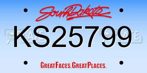 KS25799 South Dakota License Plate