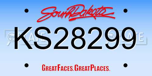 KS28299 South Dakota License Plate