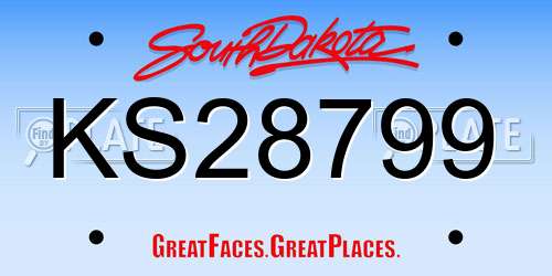 KS28799 South Dakota License Plate