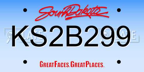 KS2B299 South Dakota License Plate