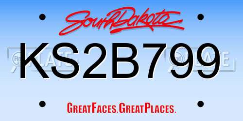 KS2B799 South Dakota License Plate