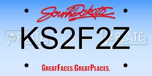 KS2F2Z South Dakota License Plate